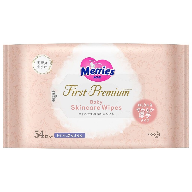 Servetele umede Merries First Premium pentru nou-nascuti, 54 buc., bloc de rezerva